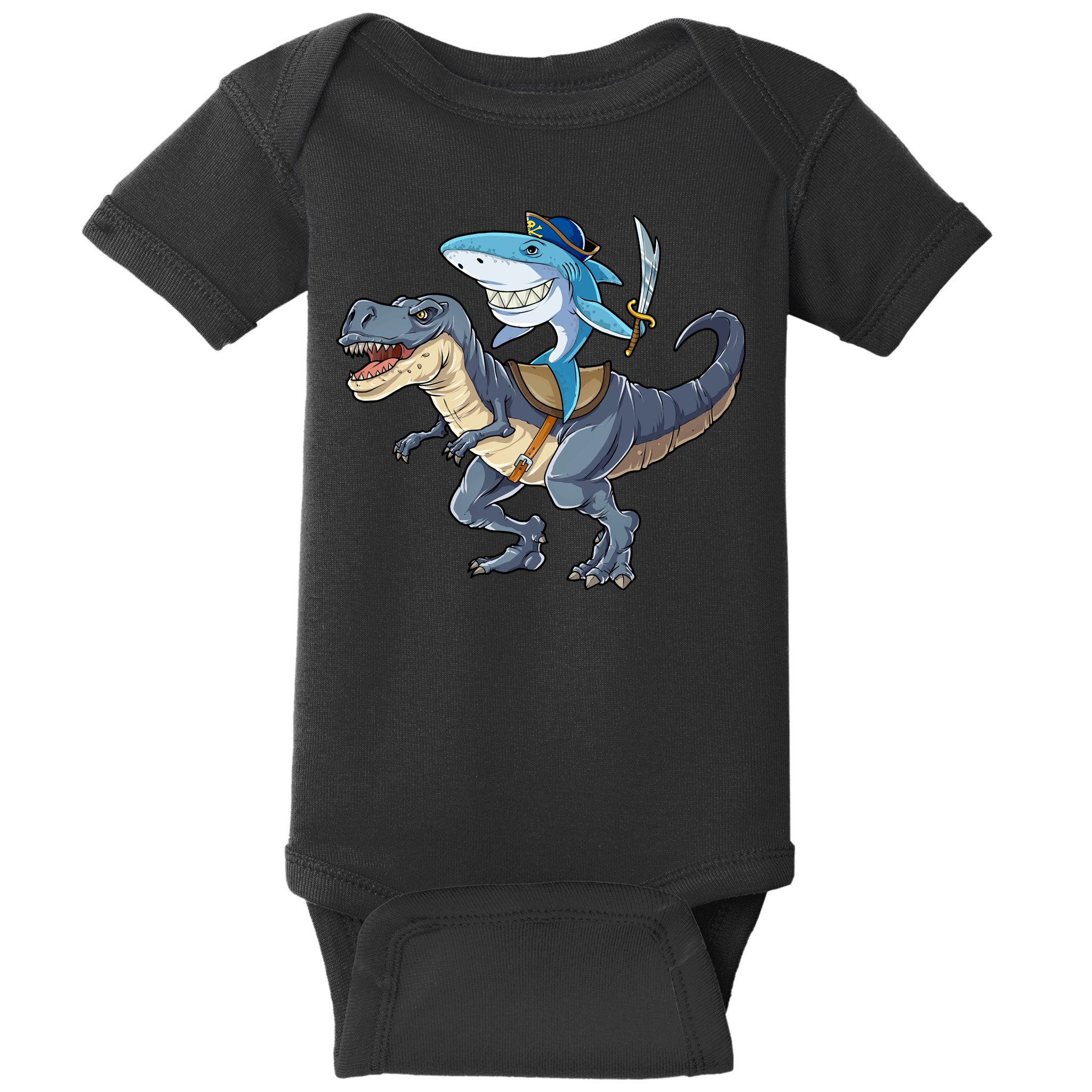 Shark Pirate Dinosaur T Rex Funny Jawsome Gifts Hoodie Baby Bodysuit