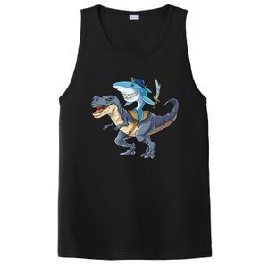 Shark Pirate Dinosaur T Rex Funny Jawsome Gifts Hoodie PosiCharge Competitor Tank