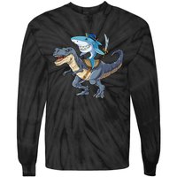 Shark Pirate Dinosaur T Rex Funny Jawsome Gifts Hoodie Tie-Dye Long Sleeve Shirt