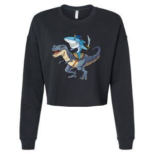 Shark Pirate Dinosaur T Rex Funny Jawsome Gifts Hoodie Cropped Pullover Crew