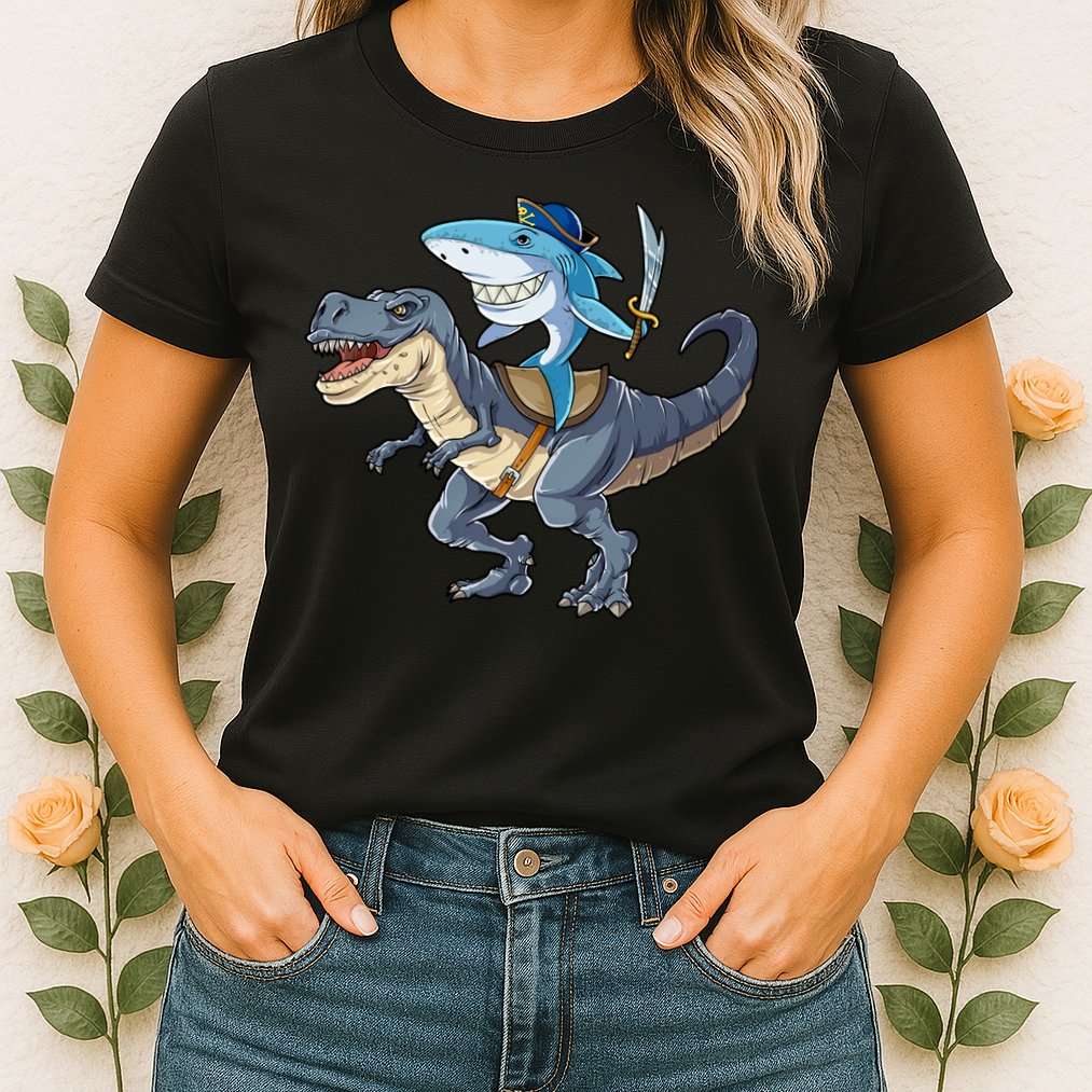 Shark Pirate Dinosaur T Rex Funny Jawsome Gifts Hoodie Womens T-Shirt