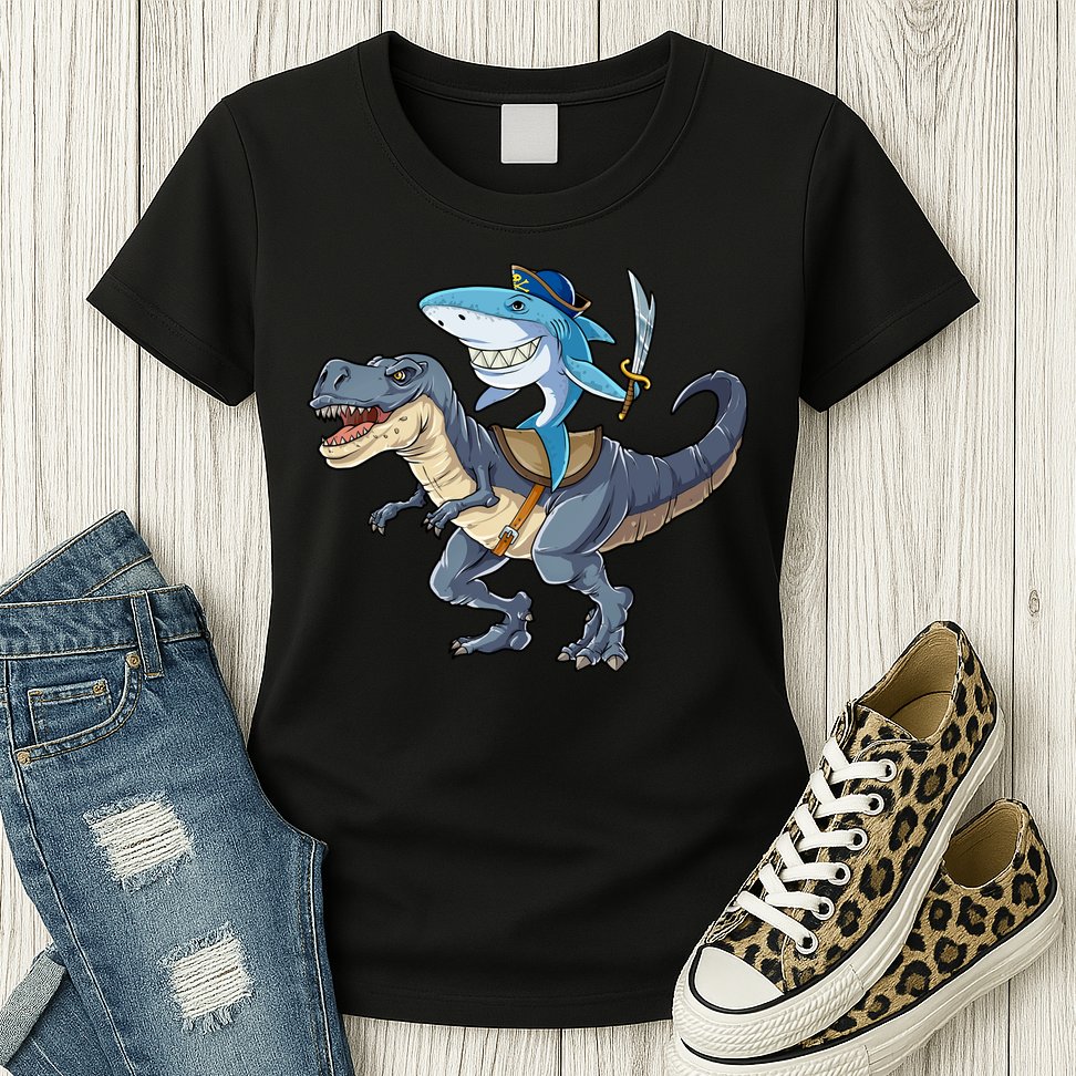 Shark Pirate Dinosaur T Rex Funny Jawsome Gifts Hoodie Womens T-Shirt
