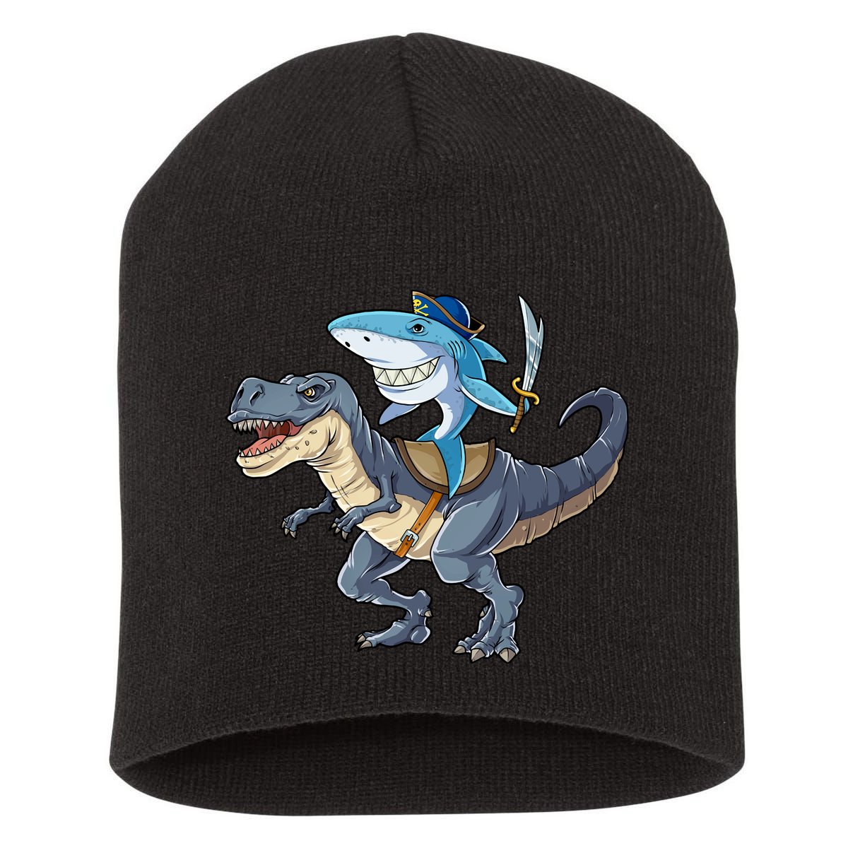 Shark Pirate Dinosaur T Rex Funny Jawsome Gifts Hoodie Short Acrylic Beanie