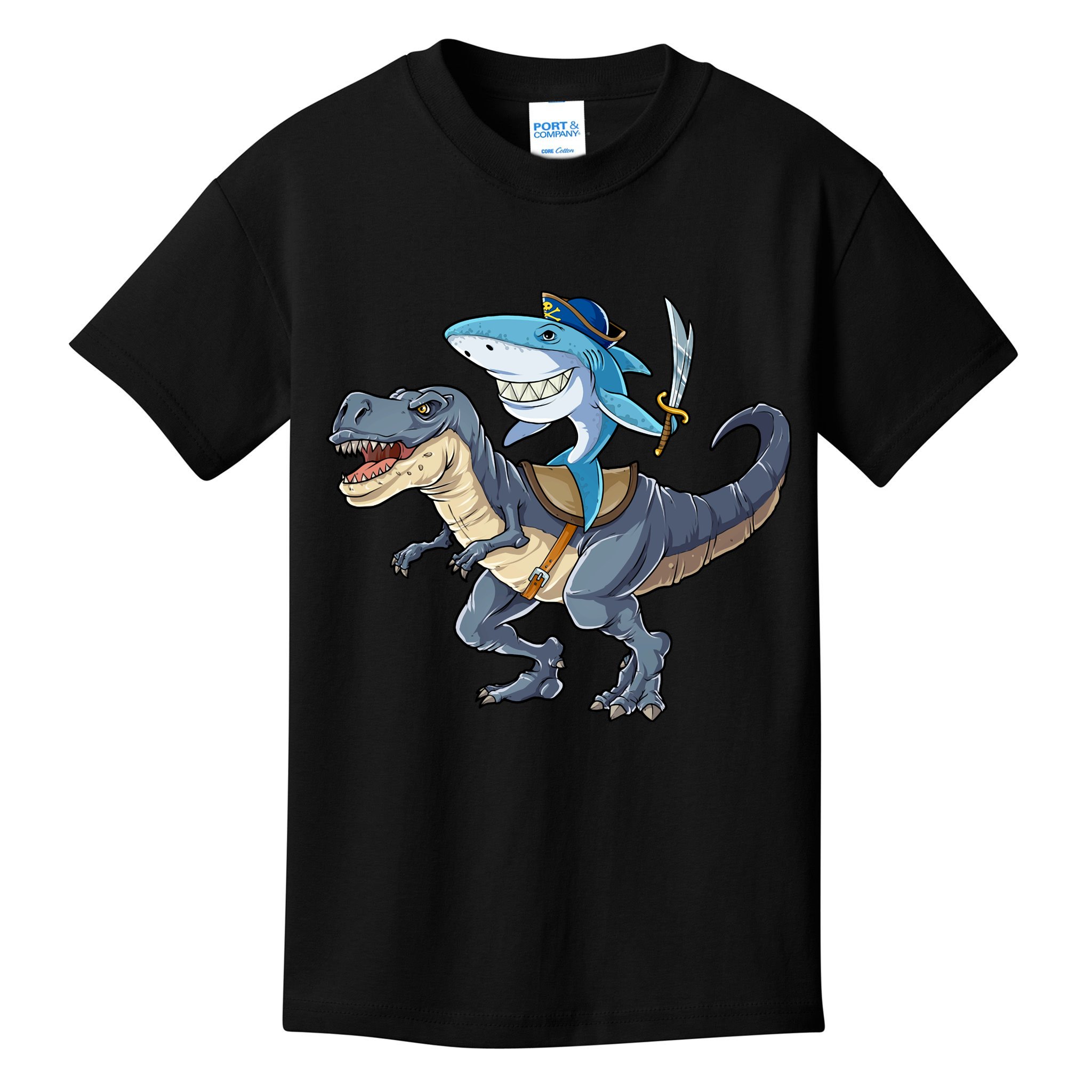 Shark Pirate Dinosaur T Rex Funny Jawsome Gifts Hoodie Kids T-Shirt