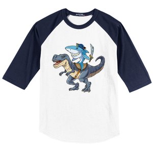 Shark Pirate Dinosaur T Rex Funny Jawsome Gifts Hoodie Baseball Sleeve Shirt