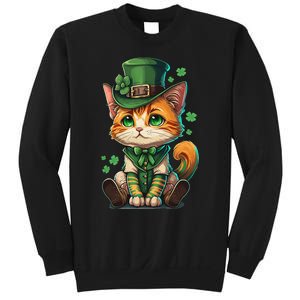 St Patricks Day Cat Leprechaun Funny Lucky Green Proud Irish Sweatshirt