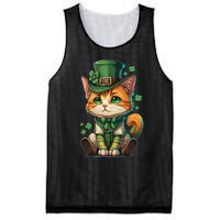 St Patricks Day Cat Leprechaun Funny Lucky Green Proud Irish Mesh Reversible Basketball Jersey Tank