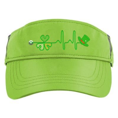 St Patricks Day Nurse Shamrock Heartbeat Stethoscope Irish Gift Adult Drive Performance Visor