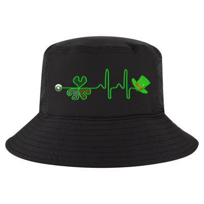 St Patricks Day Nurse Shamrock Heartbeat Stethoscope Irish Gift Cool Comfort Performance Bucket Hat