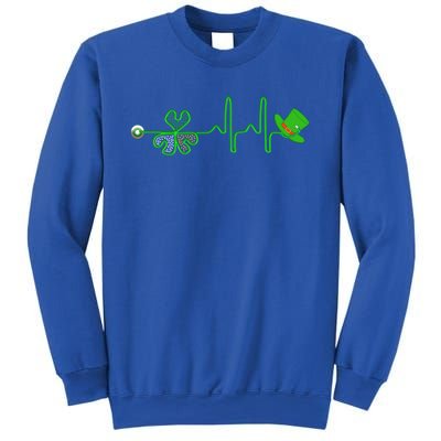 St Patricks Day Nurse Shamrock Heartbeat Stethoscope Irish Gift Sweatshirt