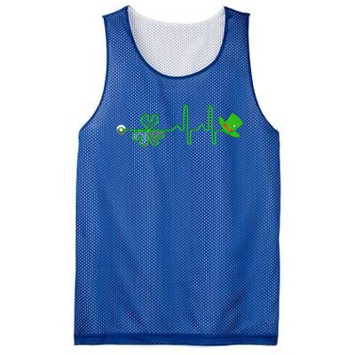 St Patricks Day Nurse Shamrock Heartbeat Stethoscope Irish Gift Mesh Reversible Basketball Jersey Tank