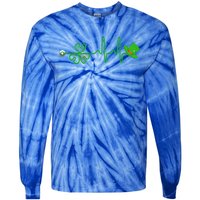 St Patricks Day Nurse Shamrock Heartbeat Stethoscope Irish Gift Tie-Dye Long Sleeve Shirt