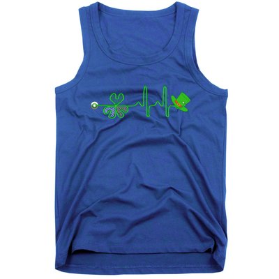 St Patricks Day Nurse Shamrock Heartbeat Stethoscope Irish Gift Tank Top