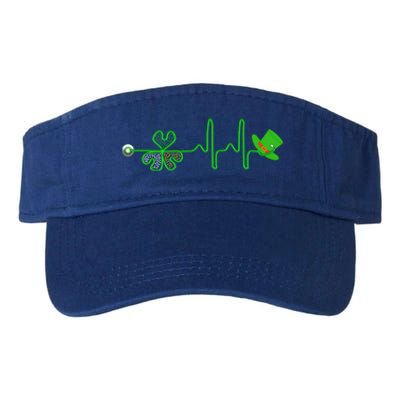 St Patricks Day Nurse Shamrock Heartbeat Stethoscope Irish Gift Valucap Bio-Washed Visor