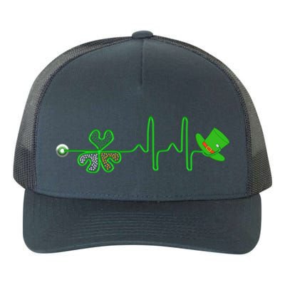 St Patricks Day Nurse Shamrock Heartbeat Stethoscope Irish Gift Yupoong Adult 5-Panel Trucker Hat