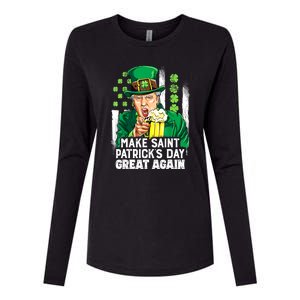 St Patricks Day Trump Make Great Again Funny Leprechaun Gift Womens Cotton Relaxed Long Sleeve T-Shirt