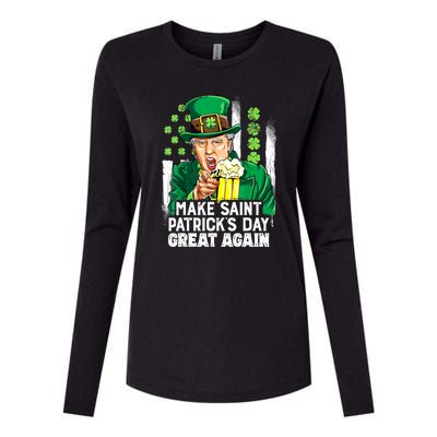 St Patricks Day Trump Make Great Again Funny Leprechaun Gift Womens Cotton Relaxed Long Sleeve T-Shirt