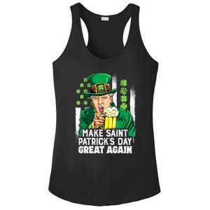 St Patricks Day Trump Make Great Again Funny Leprechaun Gift Ladies PosiCharge Competitor Racerback Tank