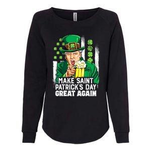 St Patricks Day Trump Make Great Again Funny Leprechaun Gift Womens California Wash Sweatshirt