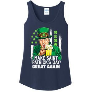 St Patricks Day Trump Make Great Again Funny Leprechaun Gift Ladies Essential Tank