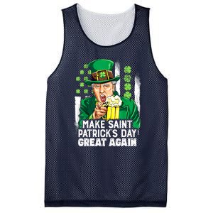 St Patricks Day Trump Make Great Again Funny Leprechaun Gift Mesh Reversible Basketball Jersey Tank