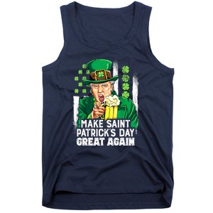 St Patricks Day Trump Make Great Again Funny Leprechaun Gift Tank Top