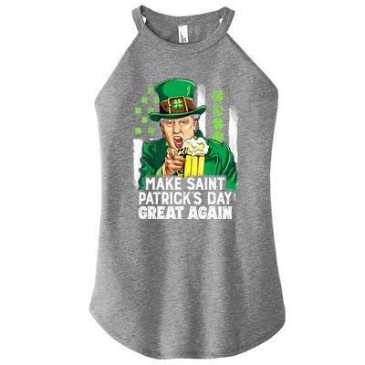 St Patricks Day Trump Make Great Again Funny Leprechaun Gift Women's Perfect Tri Rocker Tank