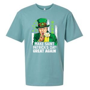 St Patricks Day Trump Make Great Again Funny Leprechaun Gift Sueded Cloud Jersey T-Shirt