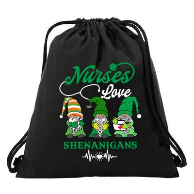 St PatrickS Day Nurses Love Shenanigans Gift Gift Drawstring Bag