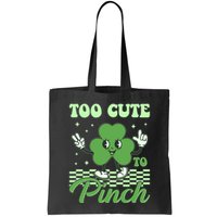 St Patricks Day Too Cute To Pinch Retro Cartoon Shamrock Clover Bag