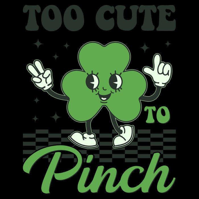 St Patricks Day Too Cute To Pinch Retro Cartoon Shamrock Clover 16oz Travel Tumbler