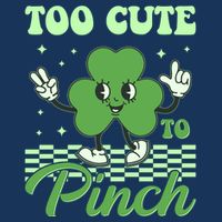 St Patricks Day Too Cute To Pinch Retro Cartoon Shamrock Clover Infant Baby Jersey Bodysuit