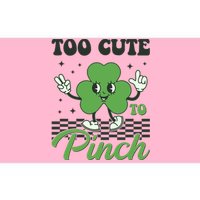 St Patricks Day Too Cute To Pinch Retro Cartoon Shamrock Clover Bumper Sticker