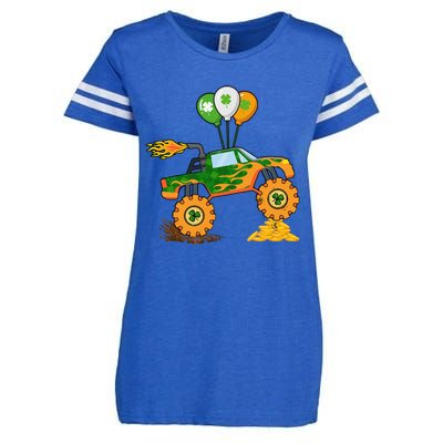 Saint Patrick's Day Fun Monster Truck For Enza Ladies Jersey Football T-Shirt