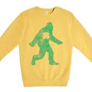 St Patricks Day Bigfoot Irish Sasqautch Saint Paddy's Gift Premium Crewneck Sweatshirt