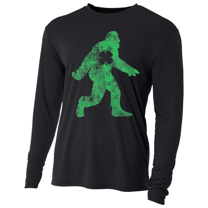 St Patricks Day Bigfoot Irish Sasqautch Saint Paddy's Gift Cooling Performance Long Sleeve Crew