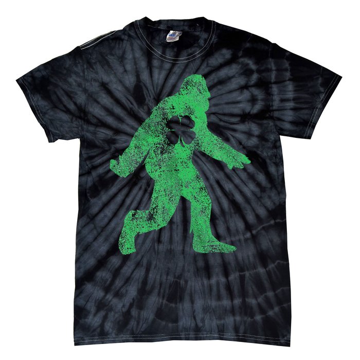 St Patricks Day Bigfoot Irish Sasqautch Saint Paddy's Gift Tie-Dye T-Shirt