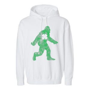 St Patricks Day Bigfoot Irish Sasqautch Saint Paddy's Gift Garment-Dyed Fleece Hoodie