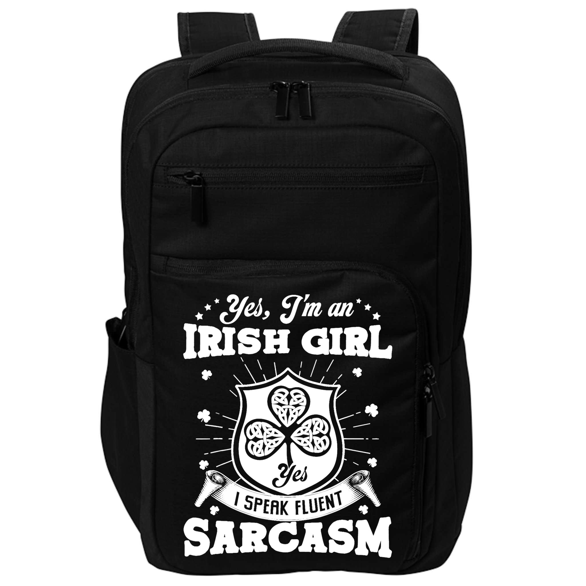 St Patrick's Day Irish Girl I'm an Irish Girl Funny Patricks Impact Tech Backpack