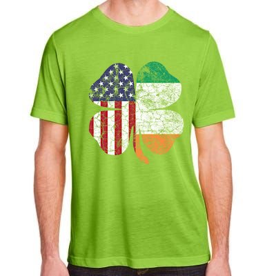 St Patricks Day Irish American Flag Ireland Shamrock Paddys Funny Gift Adult ChromaSoft Performance T-Shirt