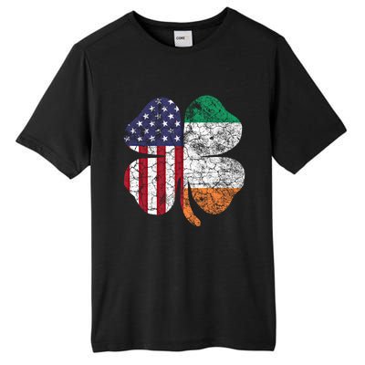 St Patricks Day Irish American Flag Ireland Shamrock Paddys Funny Gift Tall Fusion ChromaSoft Performance T-Shirt