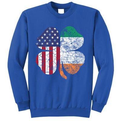 St Patricks Day Irish American Flag Ireland Shamrock Paddys Funny Gift Sweatshirt