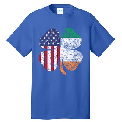 St Patricks Day Irish American Flag Ireland Shamrock Paddys Funny Gift Tall T-Shirt