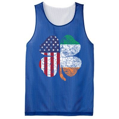 St Patricks Day Irish American Flag Ireland Shamrock Paddys Funny Gift Mesh Reversible Basketball Jersey Tank