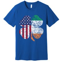 St Patricks Day Irish American Flag Ireland Shamrock Paddys Funny Gift Premium T-Shirt