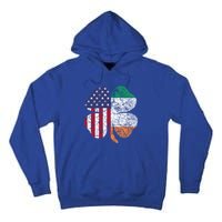 St Patricks Day Irish American Flag Ireland Shamrock Paddys Funny Gift Tall Hoodie