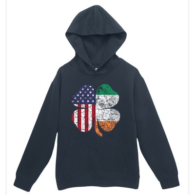 St Patricks Day Irish American Flag Ireland Shamrock Paddys Funny Gift Urban Pullover Hoodie