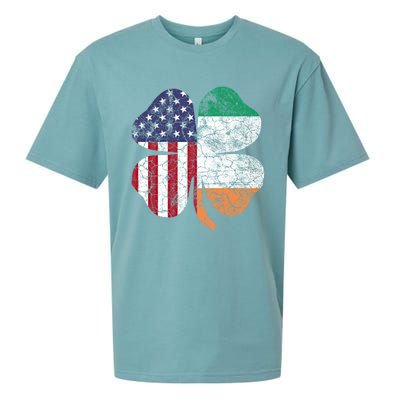 St Patricks Day Irish American Flag Ireland Shamrock Paddys Funny Gift Sueded Cloud Jersey T-Shirt