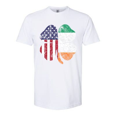 St Patricks Day Irish American Flag Ireland Shamrock Paddys Funny Gift Softstyle CVC T-Shirt