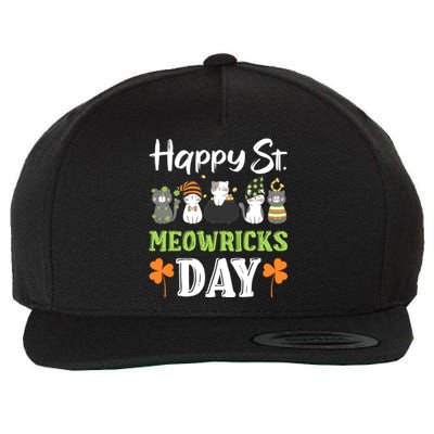 St Patricks Day Outfit Cute Cats Cool Gift Wool Snapback Cap